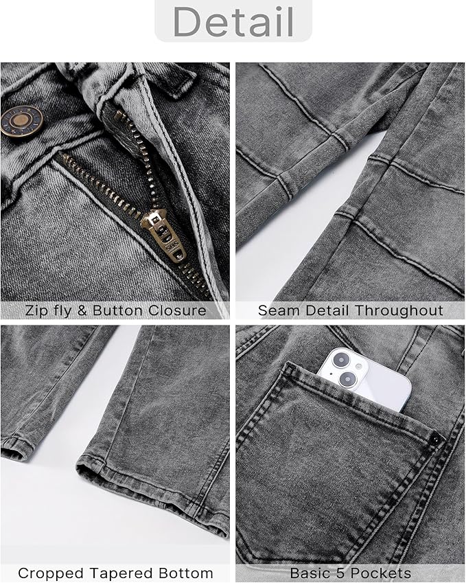 GRAPENT Barrel Jeans for Women Trendy High Waisted Wide Leg Baggy Cropped Relax Fit Stretch Denim Trouser Ankle Pants