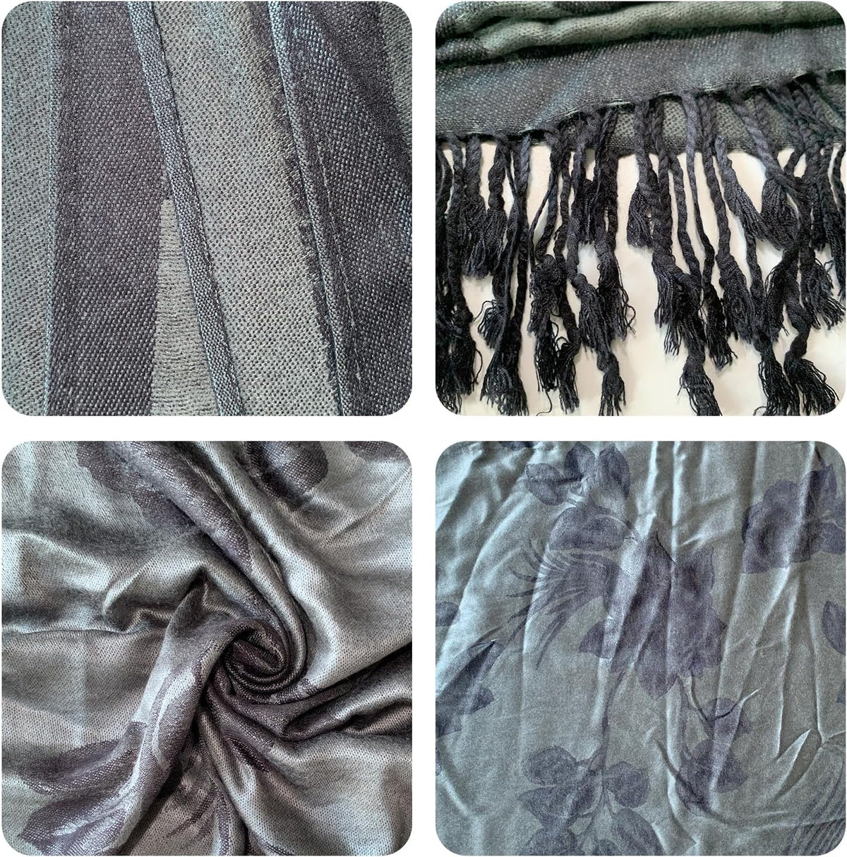 Reversible Paisley Pashmina Shawl Wrap for Women Rave Scarf Vintage Jacquard Scarves Soft All Seasons