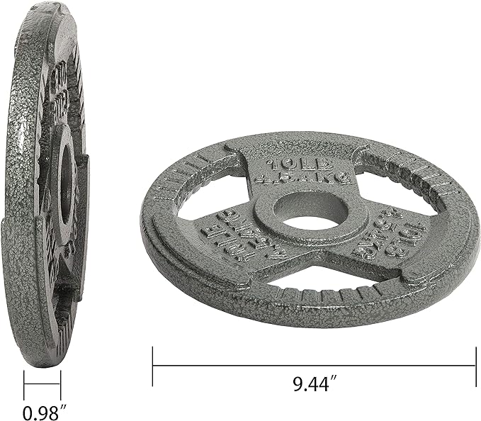 Olympic Cast Iron 2-Inch Weight Plates for Strength Training & Weightlifting, 255 Pounds Set, Multiple Packages