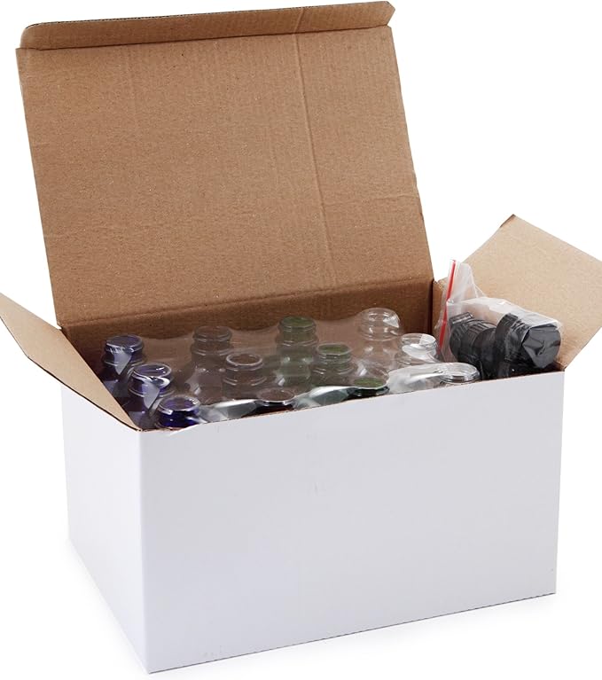 Vivaplex, 8, Assorted Colors, 4 oz Glass Bottles, with Glass Eye Droppers
