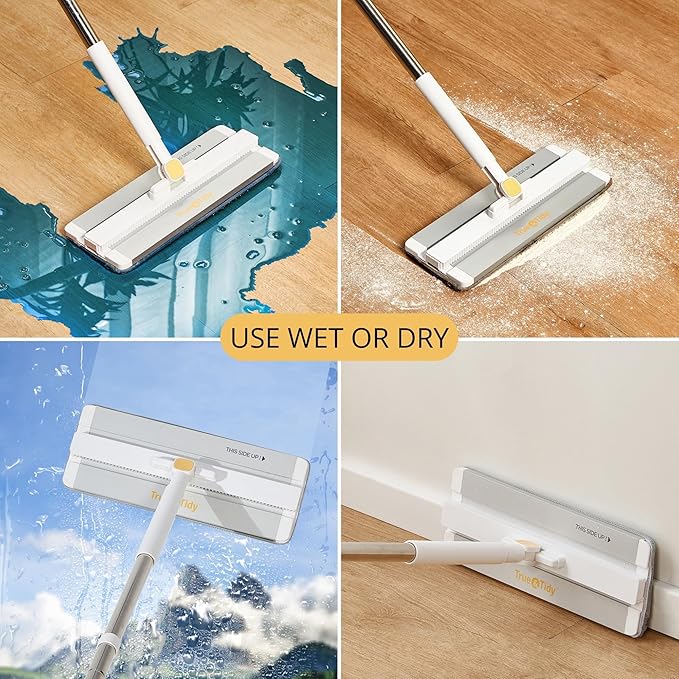 True  Tidy 4-pc Replacement Microfiber Mop Pad Set for BUCKET-900 TrueClean Mop and Bucket with Pump System, Machine Washable up to 100x, 13in x 5in