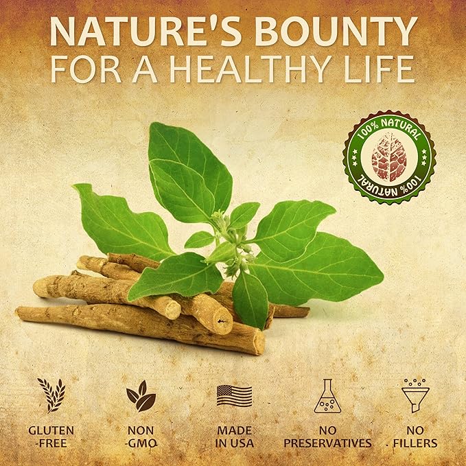 Ashwagandha Supplement Natural Withania Somnifera Root Extract Liquid Drops - Natural Stress Relief, Mood Booster, Sleep Aid  Calming Support - Non-GMO Vegetarian Formula 2Fl oz