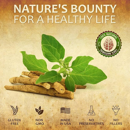 Ashwagandha Supplement Natural Withania Somnifera Root Extract Liquid Drops - Natural Stress Relief, Mood Booster, Sleep Aid  Calming Support - Non-GMO Vegetarian Formula 2Fl oz