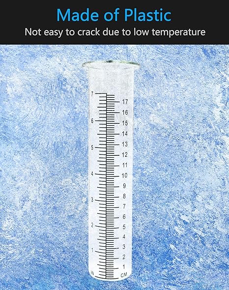 7" Plastic Rain Gauge Replacement Tube, 8.25 x 2.25 x 1.75 inches Cold Resistance Crack Resistance for Outdoor Garden Yard Home