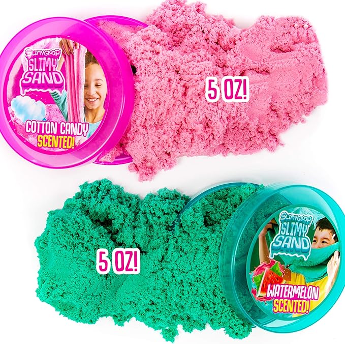 Twist - TealPink Scented Stretchy Cloud Slime, Cotton Candy  Watermelon, Stretchable, Moldable, Play Sand, 10oz.Great for Tactile Fun