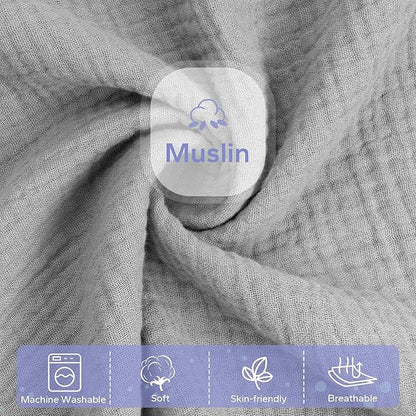 FUNUPUP Muslin Baby Lounger Cover Compatible with Snuggle Me Lounger, Infant Lounger Pillow Cover for Newborn, Removable Newborn Lounger Cover for Boys and Girls, Grey