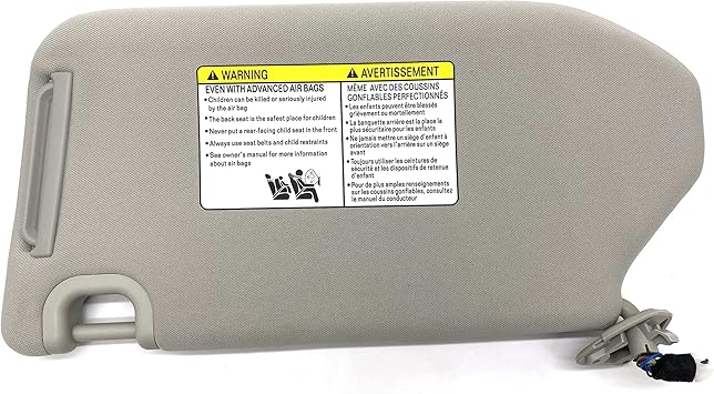 Ezzy Auto Gray Right Passenger Side Sun Visor Compatible with Nissan Pathfinder Infiniti QX60 JX35 with Sunroof 96401-9PB0A