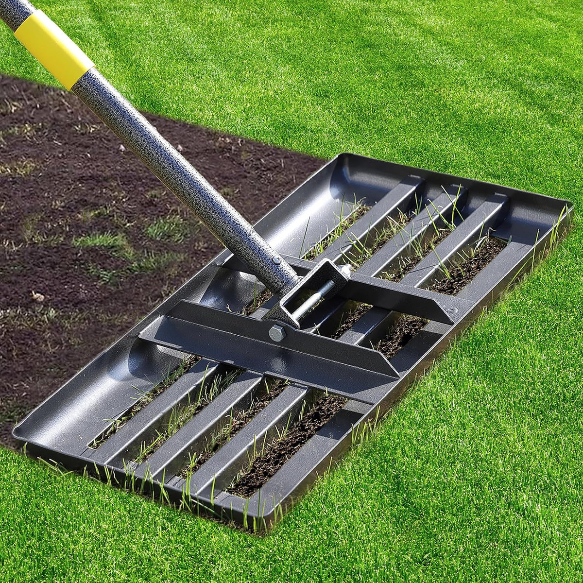 Lawn Leveling Rake - Heavy Duty 17"x10" Stainless Steel Leveler Plate (not handle stick included)