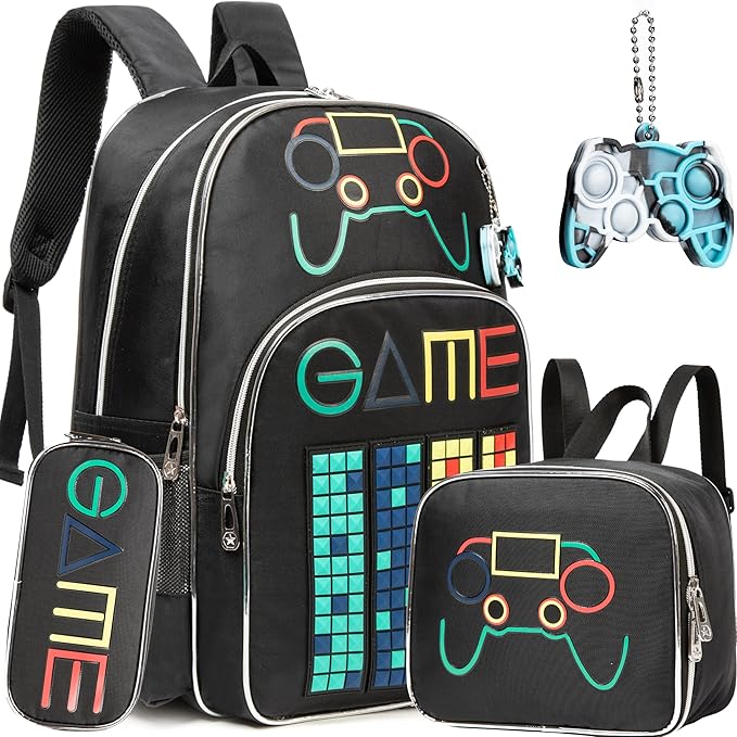 Meetbelify Backpacks for Boys School Backpack with Lunch Box for Elementary Student Kids Travel BookBag for Boys Ages 6-8 Years Old