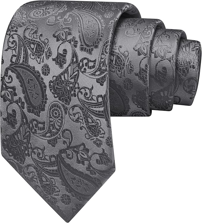 GUSLESON 3.15"(8cm) Fashion Paisley Ties Mens Woven Jacquard Necktie for Wedding