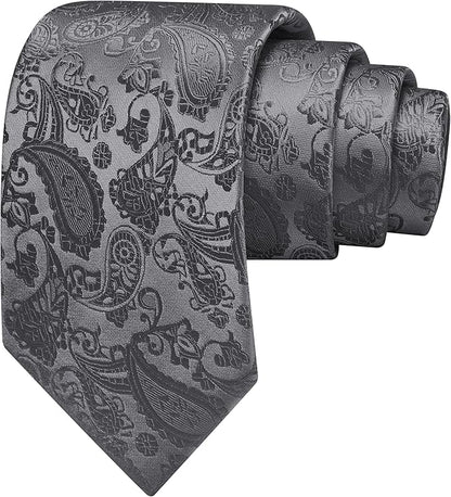 GUSLESON 3.15"(8cm) Fashion Paisley Ties Mens Woven Jacquard Necktie for Wedding