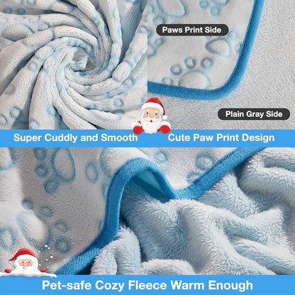 Blue Dog Blanket for Puppy Accesssories Boy, Blue Dog Stuff for Small Kitten Indoor Cats, Washable Soft Puppy Essentials Supplies (24x32") S