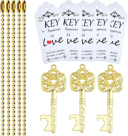 152pcs Skeleton Key Bottle Opener Wedding Favors Makhry(Silver&Gold)