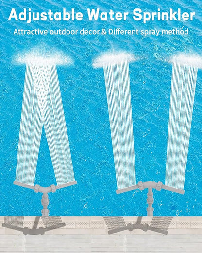 Swimming-Pool Waterfall-Fountain Water Fun Sprinkler - Dual Sprayer Multiple Spray Method, Pool Decoration Cascade Fountain for Above  In-ground Pools, Practical Pool Aerator Water Cooler Circulation