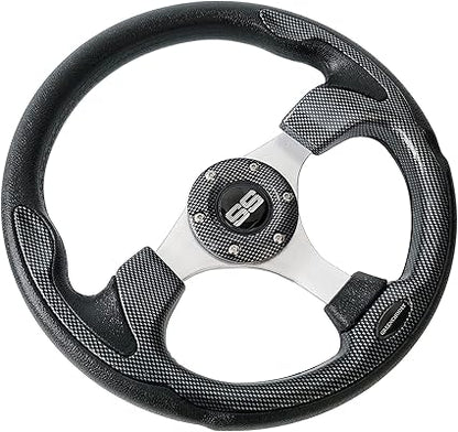 Golf Cart Steering Wheel Universal 12.5" for Club Car DS Precedent EZGO and Yamaha Black+gray2