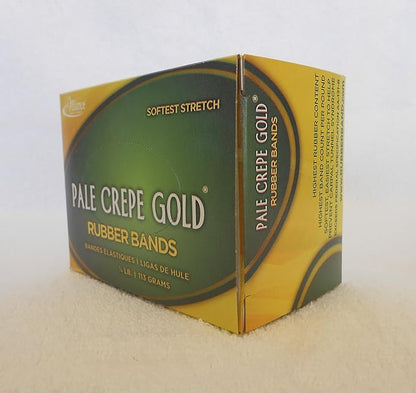 Alliance Rubber 20189 Pale Crepe Gold Rubber Bands Size #18, 1/4 lb Box Contains Approx. 551 Bands (3" x 1/16", Golden Crepe)
