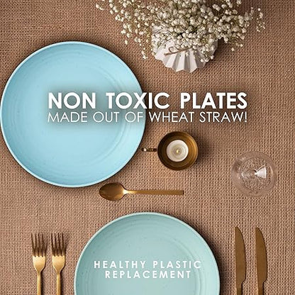 8 Wheat Straw Plates 9"  8 Wheat Straw Plates 10" - Dishwasher Microwave Safe