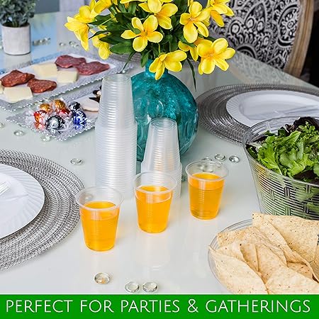 PLASTICPRO 7 oz Disposable Clear Plastic Cups 400 Count