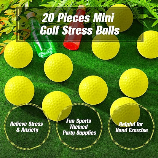 Libima 20 Pcs Mini Golf Stress Ball Bulk 2.5 Inch Foam Golf Practice Balls Stress Relief Sports Stress Ball with Storage Bag for Golf Birthday Party Favors School Carnival Reward Gift
