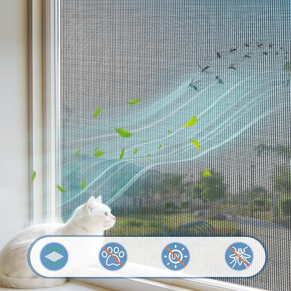 MAGZO Window Screen Replacement Mesh 36"W x 196"L - Pet Resistant Premium & Durable Polyester Screen Door Mesh, Allows Fresh Air in, DIY Repair Kit Includes Tool for Sliding Doors,Windows,Patio, Gray