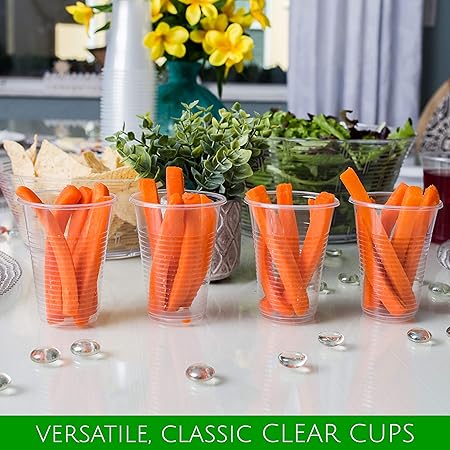 PLASTICPRO 7 oz Disposable Clear Plastic Cups 400 Count