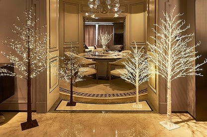 Hairui Lighted White Tree Plug in 4FT 430 LED Artificial Twig Tree with Lights for Christmas Holiday Wedding Room Decorations Indoor Outdoor Use