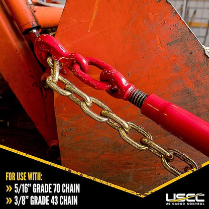 US Cargo Control Heavy Duty Ratchet Load Binder for 516" Grade 70 Chain (Working Load Limit: 5,400lb)