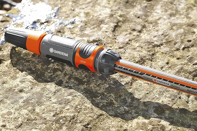 GARDENA Cleaning Nozzle: Water nozzle with infinitely adjustable jet, for cleaning and spraying, water stop, frost protection, packaged (18300-20)