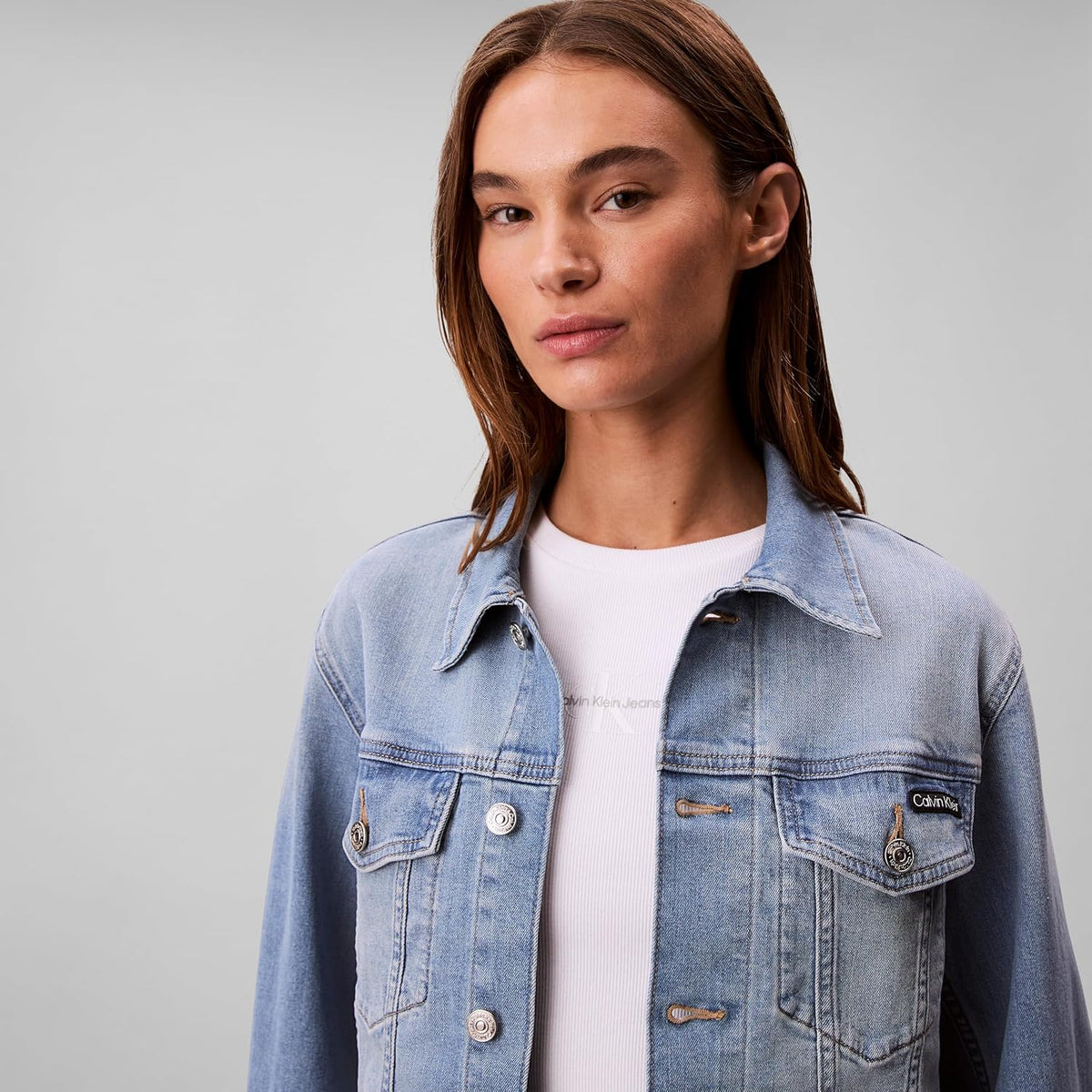 Calvin Klein Women's Classic Denim Trucker Jacket