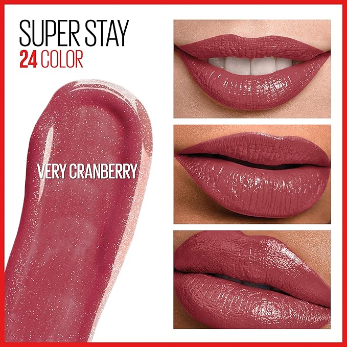 MAYBELLINE Super Stay 24 2-Step Liquid Lipstick, Timeless Rose & Very Cranberry Shades