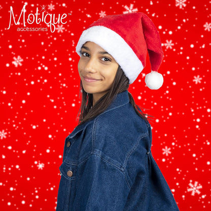 Christmas Hat with Glitter Xmas Santa Holiday Hat for Teens & Adults