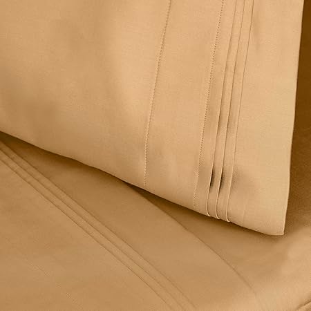 Superior 100 Egyptian Cotton 1500 Thread Count Oversized King Pillowcase Set Solid, Gold