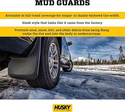 Husky Liners - Rear Mud Guards | 1999 - 2010 Ford F-350/F - 450 w/ Dual Rear Wheels, Rear Set - Black, 2 Pc. | 57451