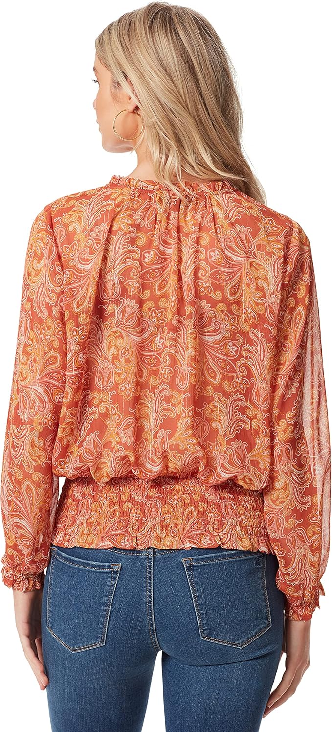 Jessica Simpson Women's Emery Bell Sleeve Smock Waist Blouse
