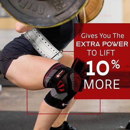 Dark Iron Fitness Weight Lifting Belt for Powerlifting Deadlift Training, Premium Leather for Core Support Gym Strength Workout