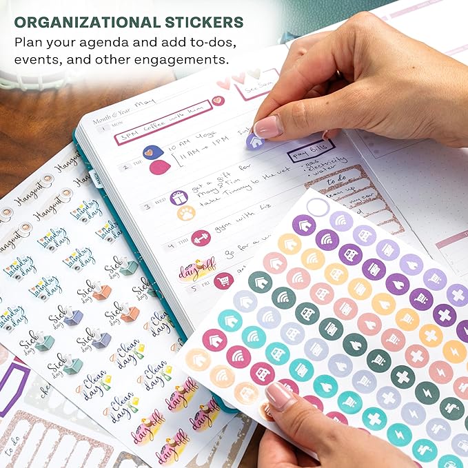 Legend Mega Sticker Pack  1,900 Small Stickers for Planner, Journal  Calendar  Aesthetic, Inspirational, Seasonal, Dates, Months, Holidays, Wellness  Budget Stickers  Planner Accessories