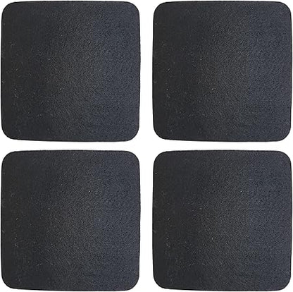 4 Inch Square Felt and Cork Coasters (Black, 4)