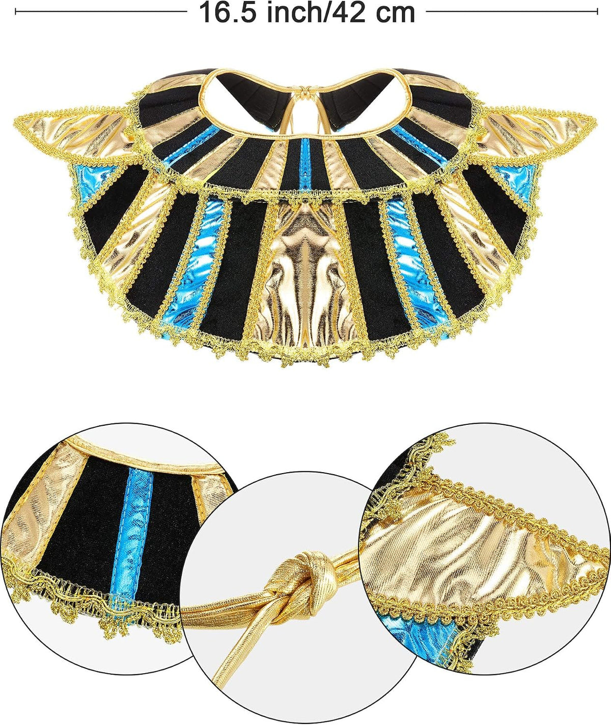 SATINIOR Egyptian Costume Accessory Set for Women Men Includes Egypt Belt Collar Wristbands Themed Cosplay Party Medium