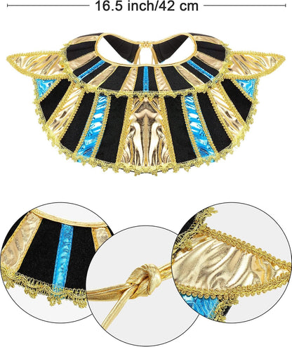SATINIOR Egyptian Costume Accessory Set for Women Men Includes Egypt Belt Collar Wristbands Themed Cosplay Party Medium