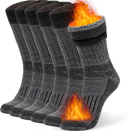 Warm Thermal Wool Socks for Winter Moisture Wicking and Breathable Cozy Boot Socks | 3 Pairs | Medium-large
