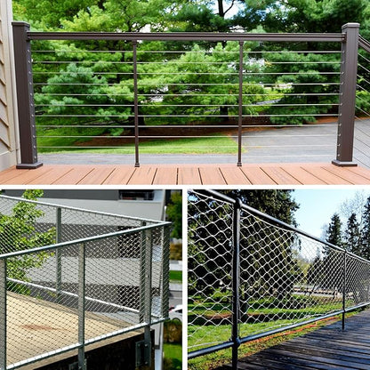 DOEWORKS Wire Rope Stainless Steel Vinyl Coated Aircraft Cable 18" Thru 316", 100 Ft 7x7 Strands Construction with 50Pcs Aluminum Sleeves,for Decking Railings String Lights,Outdoor,Garden or Crafts