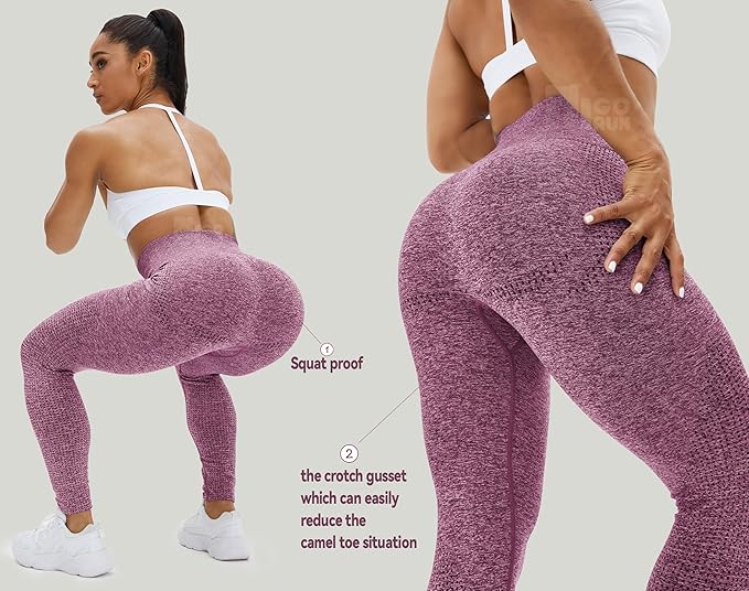 HIGORUN Women Seamless Leggings Smile Contour High Waist Workout Gym Yoga Pants