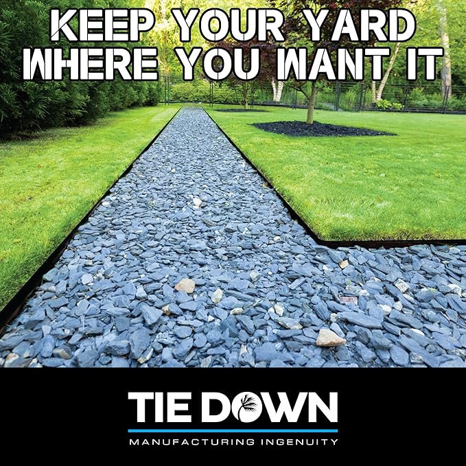 Tie Down 48 inch x 8 inch Metal Landscape Edging Kit, 6 Steel Plates  6 Steel Connectors - 24 Total Linear feet, for Garden Edging Border, Flowerbeds  Paver Edge, Enhance Landscaping  Flower Bed