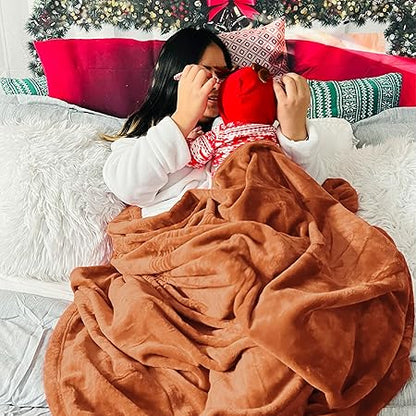 Bedsure Fleece Blankets Queen Size Mango - 280GSM Soft Lightweight Plush Cozy Blanket for Bed, Sofa, Couch, Travel, Camping