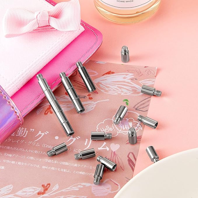 Hotop 40 Pcs Scrapbook Extension Posts Screws Album Scrapbook Extender Accessories Album Binding Tool Supplies Extension Replacements for Post-bound Refillable Photo Albums (12 Mm/ 0.47 Inch)