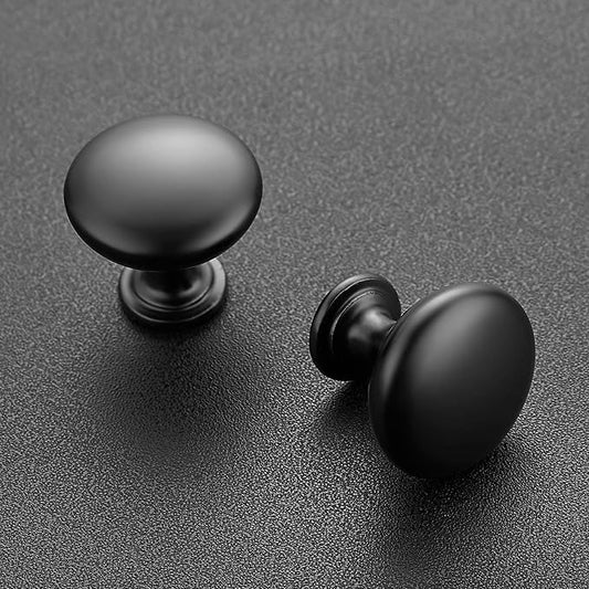 Ravinte 5 Pack Kitchen Cabinet Knobs - Matte Black Zinc Drawer Pulls and Door Handles for Dressers