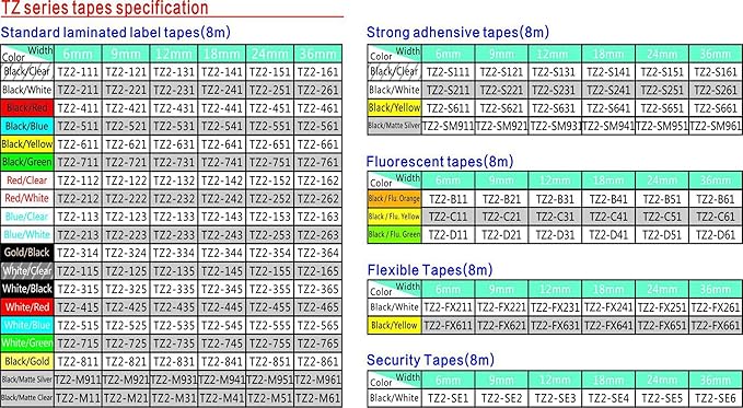 Black on White Cassette Compatible for Brother Sticky TZ-S231 TZe-S231 Label Tape 12mm x 8m (1/2 x 26")