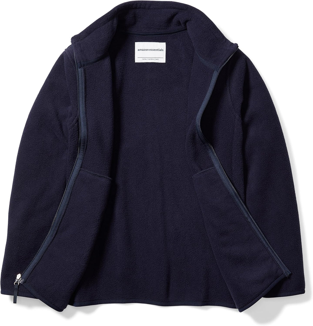 Essentials Boys and Toddlers' Polar Fleece Full-Zip Mock Jacket, Insulated, Long Sleeve.