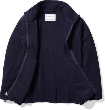 Essentials Boys and Toddlers' Polar Fleece Full-Zip Mock Jacket, Insulated, Long Sleeve.