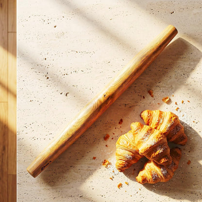 French Rolling Pin – 18 Inch Wooden Dough Roller for Baking Pizza, Pie Crust, Cookies & Pasta | Essential Kitchen Tool & Gift for Bakers, Chefs & Home Cooks